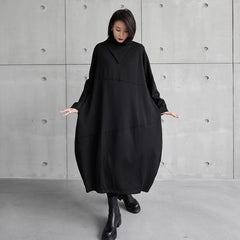 Irregular Stitching Solid Color Casual Loose Midi Dress