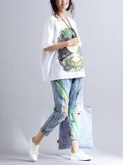 Loose Plus Size White shirt