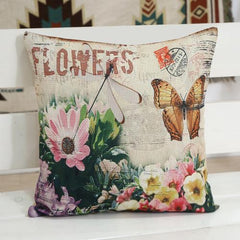 Vintage Floral Printed Pillow Case