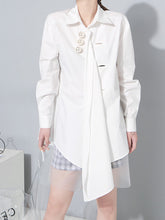 Solid Color Big Pearl Ruffle Shirt