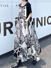 Loose Street Style Printed Vest Maxi Dress