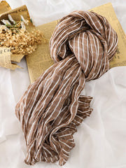 Pleated All-Match Shawl Striped Plaid Scarf