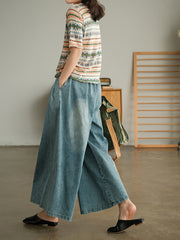 Elastic Waist Comfortable Simple Loose Casual Pants