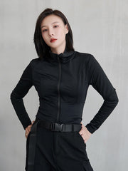 Solid Slim Strong Sports Long Sleeve Jackets