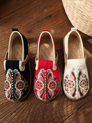 Flat Bottom Low-Top Breathable Embroidered Ethnic Casual Shoes