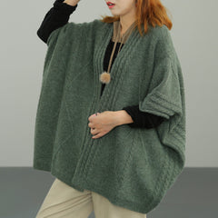 Solid Color Casual Plus Size Loose Sweater Outwear