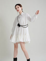 Stylish Solid High-Waist Mini Dress