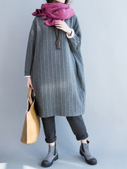 Women Loose Solid Color Casual Dress