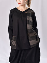 Women Loose Striped Casual Long Sleeve Bottoming Shirt