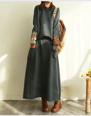 Solid A-Line Loose Casual Skirt