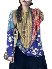 Loose Plus Size Printed Ethnic Knit Sweater