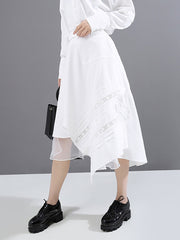 Original Solid Irregularity Asymmetric Skirt