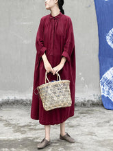 Loose Solid Color Comfortable Midi Dress