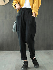 Solid Loose Harem Pant