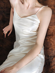 Original Solid V-Neck Suspender Dress