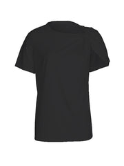 Personalized Twisted Solid Color Round Neck Short Sleeve T-Shirt