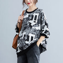 Women Loose Printed Sweater