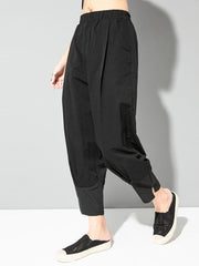 Solid Color  Thin Harem Cropped Pants