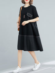 Original Split-Joint Round-Neck Dress
