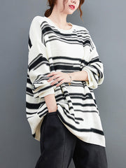 Loose Striped Knitted Pullover Sweater