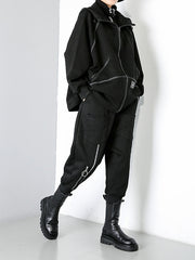Women Zip Long Sleeve Hooded Casual Coat