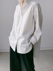 Loose Back-Designed Cropped Simple Shirt