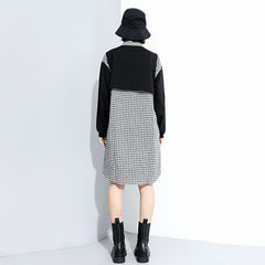 Women Plaid Long Sleeve Two-Piece Suit