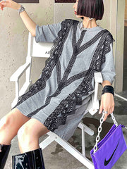 Skinny Color Matching Stitching Loose Dress