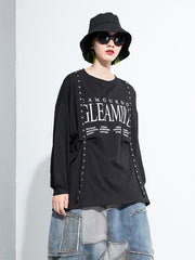 Women Round Neck Pullover Print Casual Sweatshirt