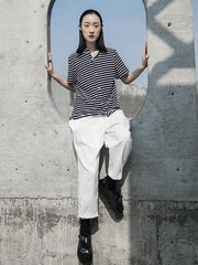 Irregular Loose Simple Stripes T-Shirt
