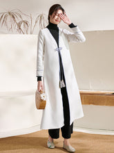 Retro Oriental Charm Solid Color Midi Outwear