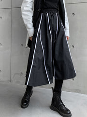 Striped Irregular Casual High Waist Skirt