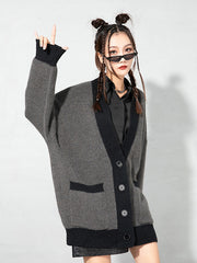 Urban Loose Solid Color Knitted Outwear