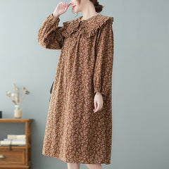 Loose Lantern Sleeve Printed Mdii Dress