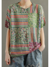 Color Block Printing Loose T-Shirt