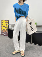 Urban Simple Solid Pleated Wide Leg Pants