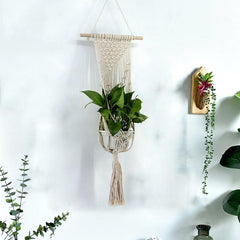 Tasseled Crochet Hanging Basket Decoration