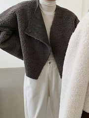 Women Irregular Solid Color Casual Coat