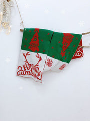 Women Thickened Warm Printed Christmas Scarf