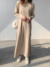 Casual Solid Color Side Slit Loose Dress