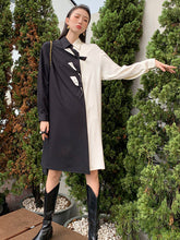 Casual Single-Breasted Clashing Shirtdress