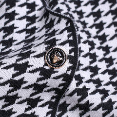 Women Plaid Knitted Waistcoat Shorts Two Piece Suit