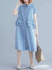 Striped Falbala Dress