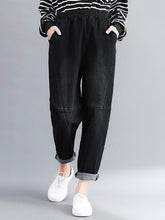 Casual Elastic Waist Jean Pants