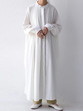 Simple Stand Collar Pleated Solid Color Shirt Dress