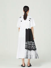 Irregular Printed Split-Joint Plus Size Maxi Dress