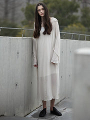 Two Pieces Inner Dress&See-through Long Dress