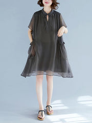Plus Size Light Chiffon Strap Mini Dresses