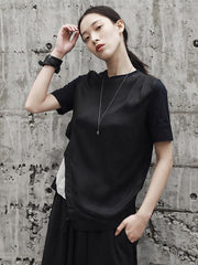 Split-joint Asymmetric T-shirt Tops