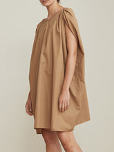 Retro Loose Sleeveless Solid Color Mini Dress